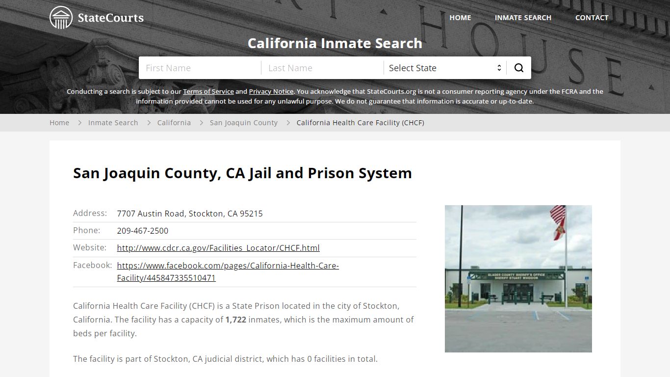 California Health Care Facility (CHCF) Inmate Records ...